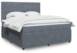 VidaXL Κρεβάτι Boxspring με Στρώμα Σκούρο Γκρι 180x200 εκ. Βελούδινο