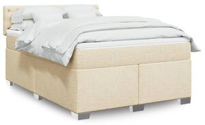 VidaXL Κρεβάτι Boxspring με Στρώμα Κρεμ 140x200 εκ. Υφασμάτινο