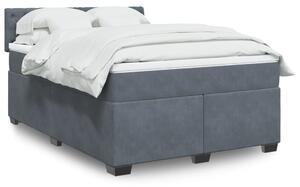 VidaXL Κρεβάτι Boxspring με Στρώμα Σκούρο Γκρι 160x200 εκ. Βελούδινο