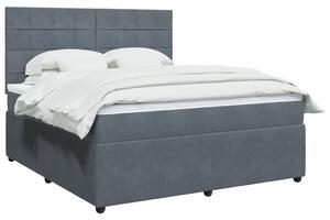 VidaXL Κρεβάτι Boxspring με Στρώμα Σκούρο Γκρι 180x200 εκ. Βελούδινο