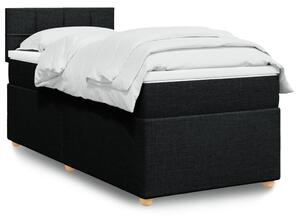 VidaXL Κρεβάτι Boxspring με Στρώμα Μαύρο Single Υφασμάτινα