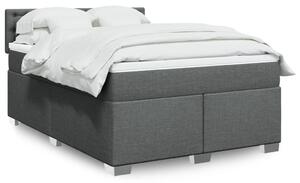 VidaXL Κρεβάτι Boxspring με Στρώμα Σκούρο Γκρι 160x200 εκ Υφασμάτινο