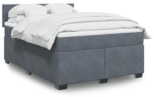 VidaXL Κρεβάτι Boxspring με Στρώμα Σκούρο Γκρι 160x200 εκ. Βελούδινο