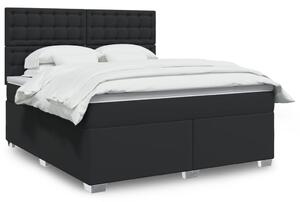 VidaXL Κρεβάτι Boxspring με Στρώμα Μαύρο 180x200εκ.από Συνθετικό Δέρμα