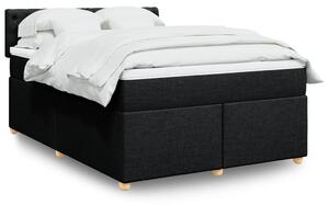 VidaXL Κρεβάτι Boxspring με Στρώμα Μαύρο 140x190 εκ. Υφασμάτινο