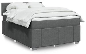 VidaXL Κρεβάτι Boxspring με Στρώμα Σκούρο Γκρι 160x200 εκ Υφασμάτινο