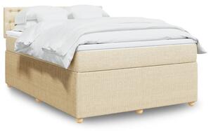 VidaXL Κρεβάτι Boxspring με Στρώμα Κρεμ 160x200 εκ. Υφασμάτινο