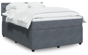 VidaXL Κρεβάτι Boxspring με Στρώμα Σκούρο Γκρι 140x200 εκ. Βελούδινο