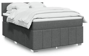 VidaXL Κρεβάτι Boxspring με Στρώμα Σκούρο Γκρι 160x200 εκ Υφασμάτινο