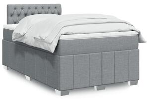 VidaXL Κρεβάτι Boxspring με Στρώμα Ανοιχτό Γκρι 120x200 εκ. Υφασμάτινο