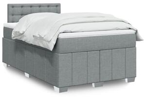 VidaXL Κρεβάτι Boxspring με Στρώμα Ανοιχτό Γκρι 120x190 εκ. Υφασμάτινο