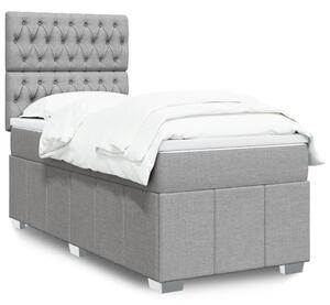 VidaXL Κρεβάτι Boxspring με Στρώμα Ανοιχτό Γκρι 80x200 εκ. Υφασμάτινο