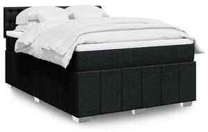 VidaXL Κρεβάτι Boxspring με Στρώμα Μαύρο 140x190 εκ. Υφασμάτινο