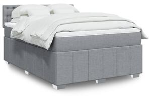 VidaXL Κρεβάτι Boxspring με Στρώμα Ανοιχτό Γκρι 140x200 εκ. Υφασμάτινο