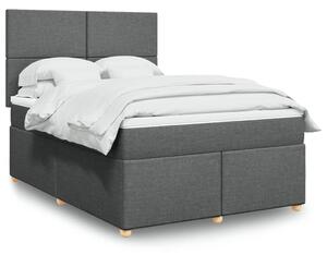 VidaXL Κρεβάτι Boxspring με Στρώμα Σκούρο Γκρι 140x200 εκ Υφασμάτινο