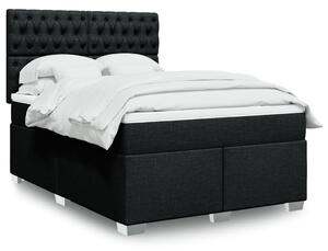 VidaXL Κρεβάτι Boxspring με Στρώμα Μαύρο 140x200 εκ. Υφασμάτινο