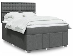 VidaXL Κρεβάτι Boxspring με Στρώμα Σκούρο Γκρι 140x200 εκ Υφασμάτινο