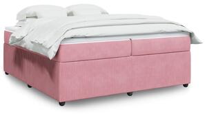 VidaXL Κρεβάτι Boxspring με Στρώμα Ροζ 200x200 εκ. Βελούδινο