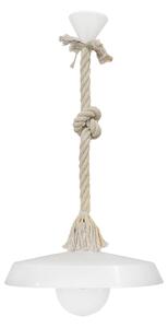 Φωτιστικό Οροφής Μονόφωτο Heronia Macrame Us-Gas 31-1085 Rope/White