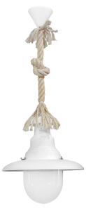 Φωτιστικό Οροφής Μονόφωτο Heronia Macrame Pyrofani 31-1084 Rope/White