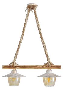 Φωτιστικό Οροφής Δίφωτο Heronia Mix-98 31-1132 Rope/White/Gold