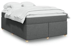 VidaXL Κρεβάτι Boxspring με Στρώμα Σκούρο Γκρι 140x190 εκ. Υφασμάτινο