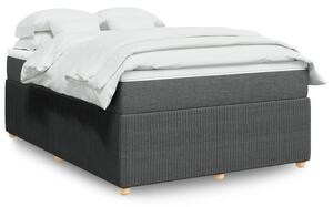 VidaXL Κρεβάτι Boxspring με Στρώμα Σκούρο Γκρι 140x200 εκ Υφασμάτινο