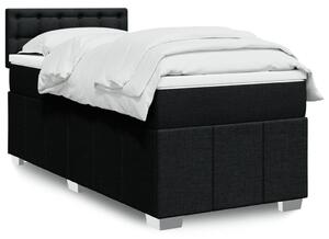 VidaXL Κρεβάτι Boxspring με Στρώμα Μαύρο 90x200 εκ. Υφασμάτινο