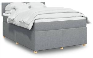 VidaXL Κρεβάτι Boxspring με Στρώμα Ανοιχτό Γκρι 140x190 εκ. Υφασμάτινο