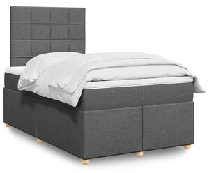 VidaXL Κρεβάτι Boxspring με Στρώμα Σκούρο Γκρι 120x190 εκ Υφασμάτινο