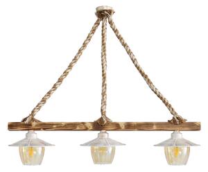 Φωτιστικό Οροφής Τρίφωτο Heronia Mix-98 31-1133 Rope/White/Gold