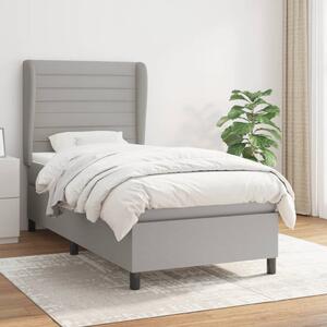 VidaXL Κρεβάτι Boxspring με Στρώμα Ανοιχτό Γκρι 80x200 εκ. Υφασμάτινο