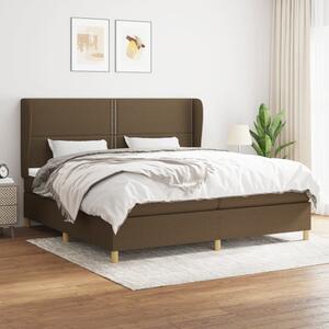 VidaXL Κρεβάτι Boxspring με Στρώμα Σκούρο Καφέ 200x200 εκ. Υφασμάτινο