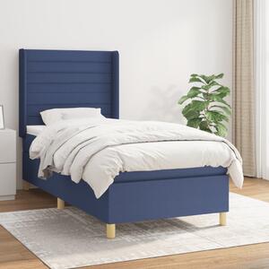 VidaXL Κρεβάτι Boxspring με Στρώμα Μπλε 80x200 εκ. Υφασμάτινο