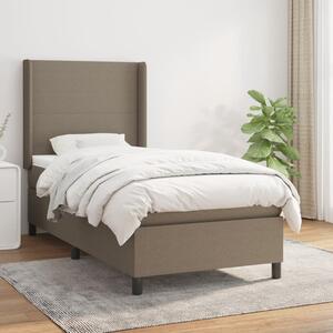 VidaXL Κρεβάτι Boxspring με Στρώμα Taupe 90x200 εκ. Υφασμάτινο