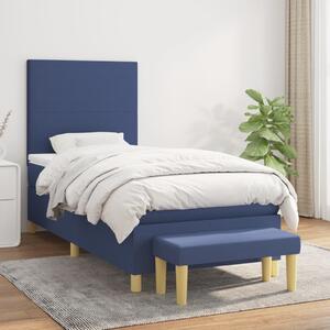 VidaXL Κρεβάτι Boxspring με Στρώμα Μπλε 100 x 200 εκ. Υφασμάτινο