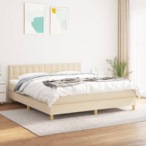 VidaXL Κρεβάτι Boxspring με Στρώμα Κρεμ 180x200 εκ. Υφασμάτινο