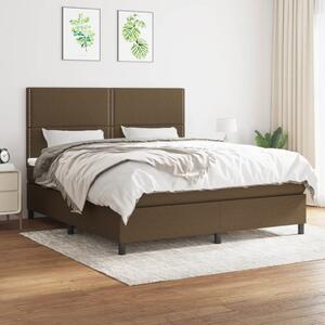 VidaXL Κρεβάτι Boxspring με Στρώμα Σκούρο Καφέ 180x200 εκ Υφασμάτινο