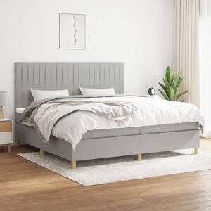 VidaXL Κρεβάτι Boxspring με Στρώμα Ανοιχτό Γκρι 200x200 εκ. Υφασμάτινο