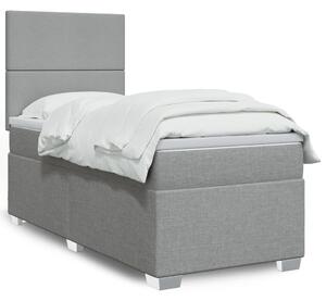 VidaXL Κρεβάτι Boxspring με Στρώμα Ανοιχτό Γκρι 80x200 εκ. Υφασμάτινο