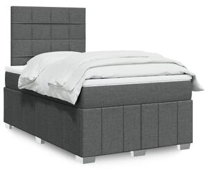 VidaXL Κρεβάτι Boxspring με Στρώμα Σκούρο Γκρι 120x200 εκ. Υφασμάτινο