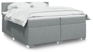 VidaXL Κρεβάτι Boxspring με Στρώμα Ανοιχτό Γκρι 200x200 εκ. Υφασμάτινο