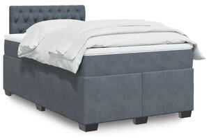 VidaXL Κρεβάτι Boxspring με Στρώμα Σκούρο Γκρι 120x190 εκ. Βελούδινο