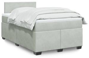 VidaXL Κρεβάτι Boxspring με Στρώμα Ανοιχτό Γκρι 120x190 εκ. Βελούδινο