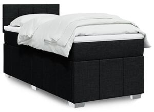 VidaXL Κρεβάτι Boxspring με Στρώμα Μαύρο 90x200 εκ. Υφασμάτινο