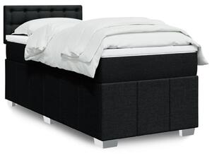 VidaXL Κρεβάτι Boxspring με Στρώμα Μαύρο 90x190 εκ.Υφασμάτινο