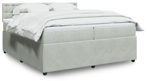 VidaXL Κρεβάτι Boxspring με Στρώμα Ανοιχτό Γκρι 200x200 εκ. Βελούδινο