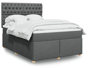 VidaXL Κρεβάτι Boxspring με Στρώμα Σκούρο Γκρι 160x200 εκ Υφασμάτινο