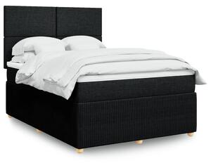 VidaXL Κρεβάτι Boxspring με Στρώμα Μαύρο 140x190 εκ. Υφασμάτινο