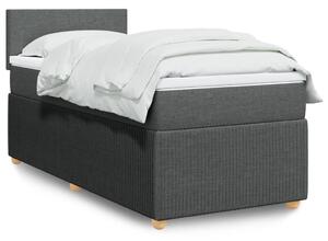 VidaXL Κρεβάτι Boxspring με Στρώμα Σκούρο Γκρι 80x200 εκ. Υφασμάτινο